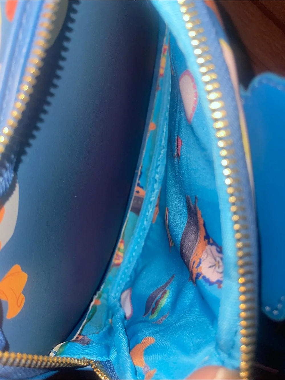 Loungefly Blue Belle 'Be Our Guest' Mini Backpack with Cardholder